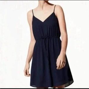 Aritzia Navy Spaghetti Strap Mini Dress